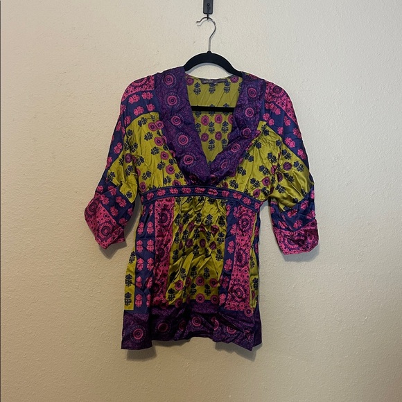 Hale Bob Tops - Hale Bob Colorful Silk Shirt Tunic Large Vintage Y2K Size Small
